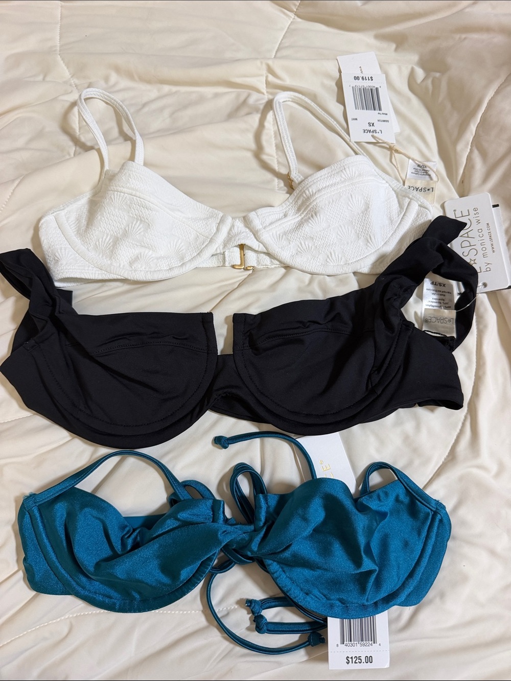 L*space bikini top bundle of 3, size XS
